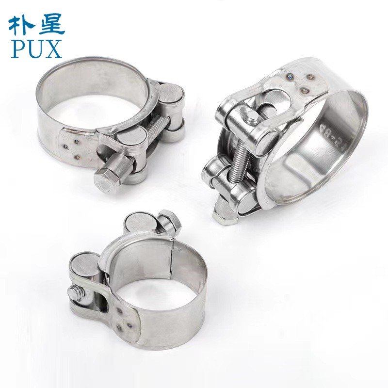 Wholesale Stainless Steel Strong Throat Band Double T Bolt Hose Slot Clamps for Auto Parts Pipe Fittings