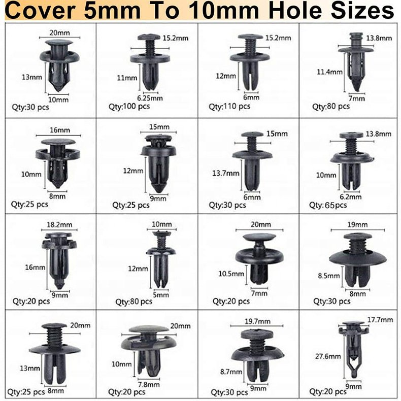 750 Pcs Auto Body Clips Car Clips Plastic Automotive Fasteners 16 Popular Size