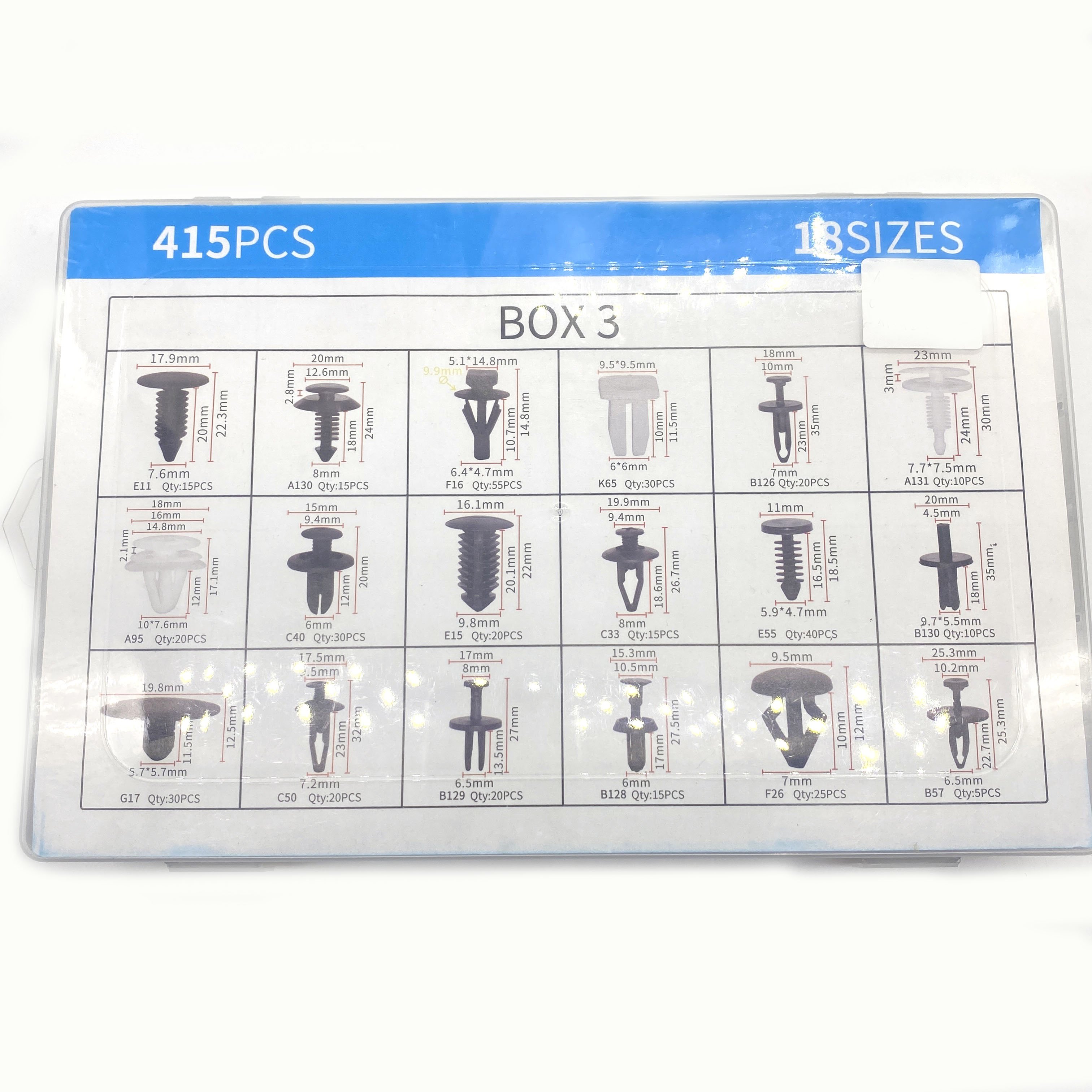 Hot Sale 415PCS Universal Auto Fastener Clip Auto Push Bumper Retainer Clips Kit Plastic Clips for Cars