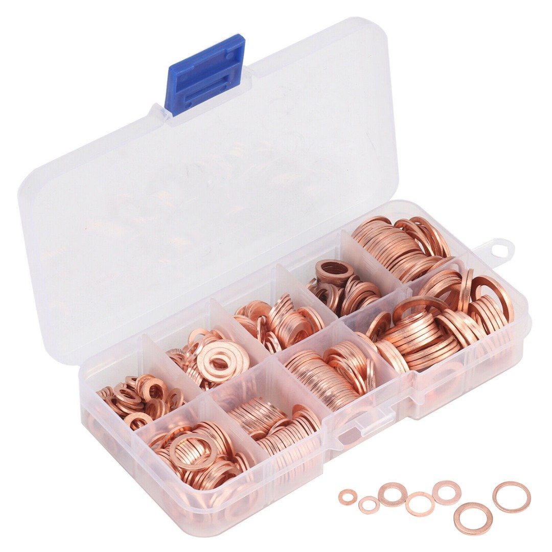 C0179 280PCS Cross Border Hot Sale Copper Oil Seal Gasket Box M5-M20 Sealing Washer O-gasket