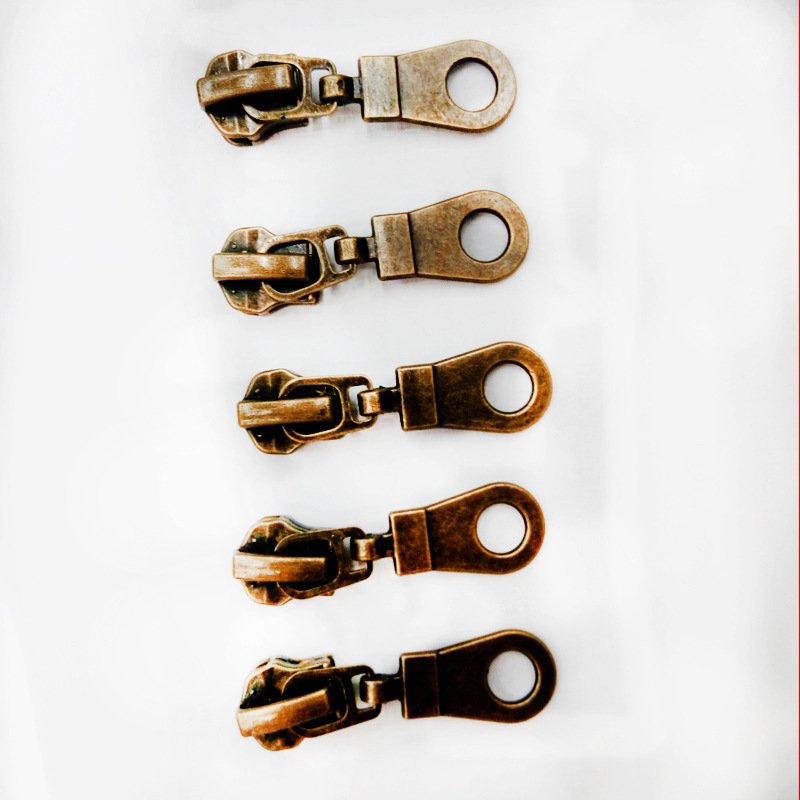 Customizable automatic lock zipper slider fancy metal fasteners for shoes, clothing bags available in color