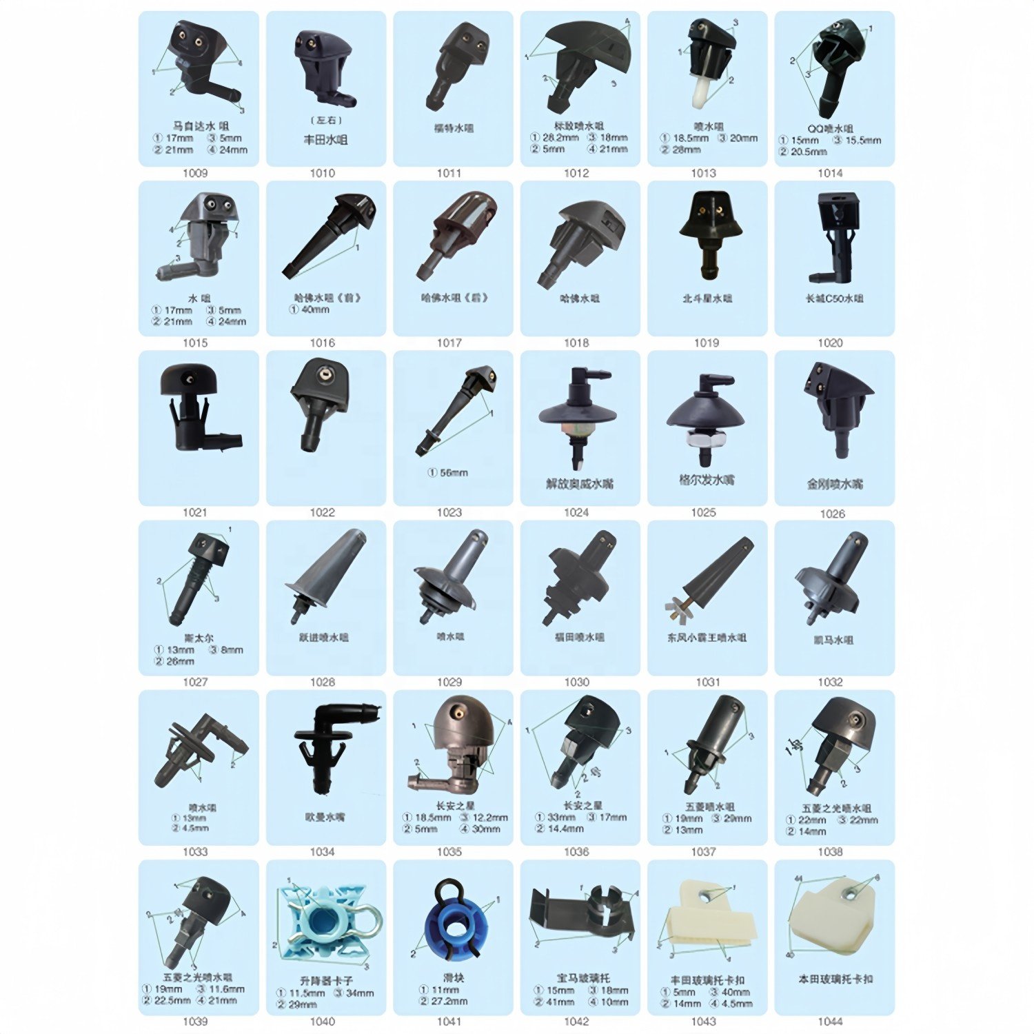 Auto Windshield Washer Wiper Water Spray Nozzle Fit Wiper Blade Jets Nozzles clip