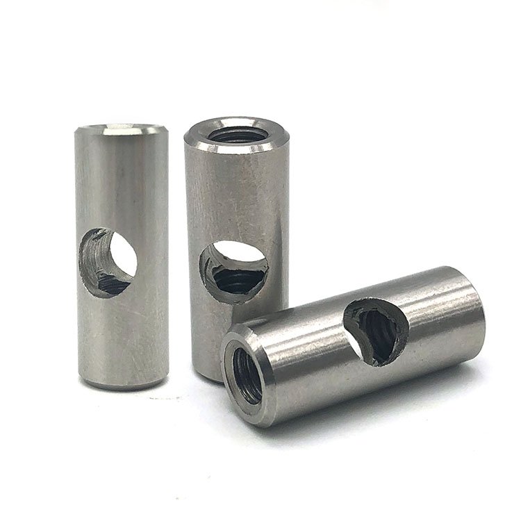 Stainless Steel Ss 304 A286 Ansi 316 A2-70 A4-70 Dowel Hole Barrel Nut Thread Round M10 Barrel Nut Titanium Barrel Nut