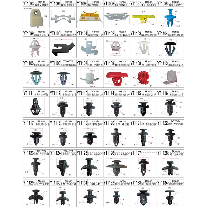 Car Trim Clips Small Plastic Auto Fasteners Clip For Car Bumper Door Panel Push Bumper Fastener Rivet Clips