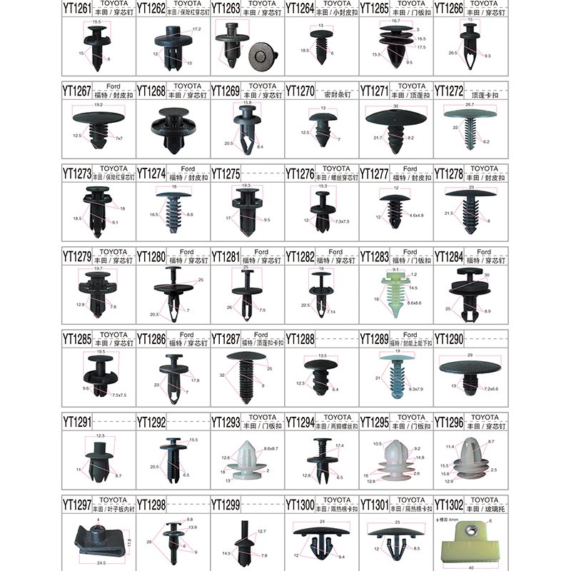 Car Trim Clips Small Plastic Auto Fasteners Clip For Car Bumper Door Panel Push Bumper Fastener Rivet Clips