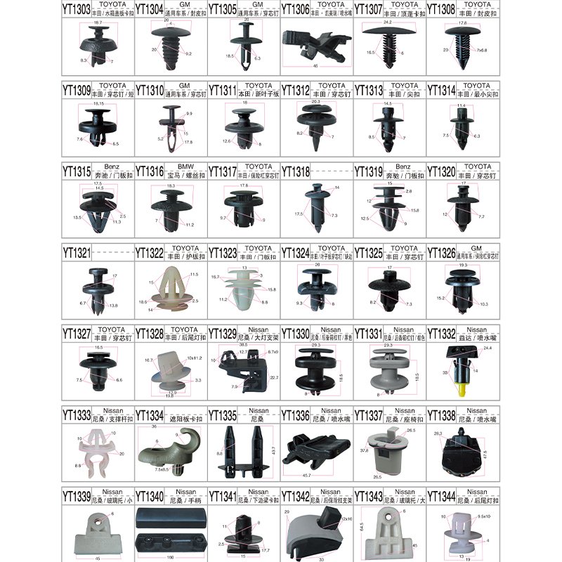 Car Trim Clips Small Plastic Auto Fasteners Clip For Car Bumper Door Panel Push Bumper Fastener Rivet Clips