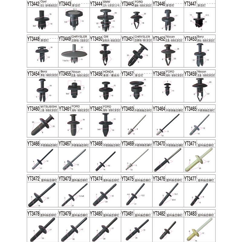 Car Trim Clips Small Plastic Auto Fasteners Clip For Car Bumper Door Panel Push Bumper Fastener Rivet Clips