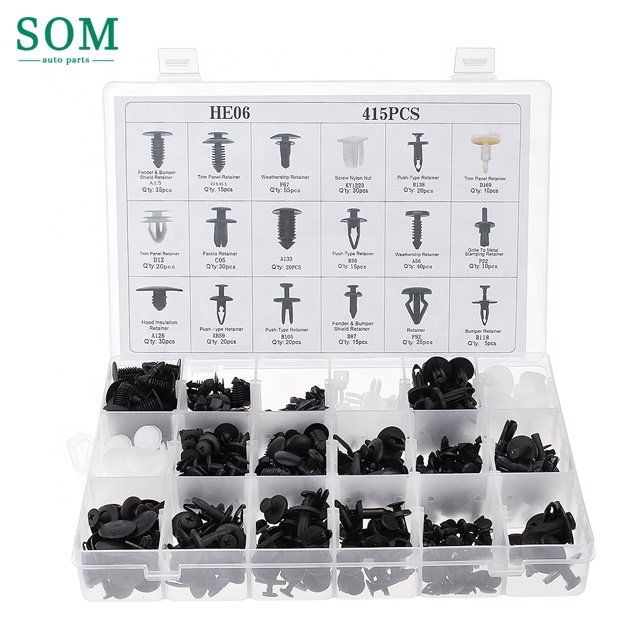 18 Kinds Mixed 415PCS Auto Fastener Car Universal Bumper Fixed Clamp Push Type Clip for Automobile Series Fastener