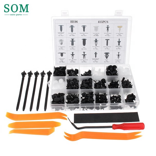 18 Kinds Mixed 415PCS Auto Fastener Car Universal Bumper Fixed Clamp Push Type Clip for Automobile Series Fastener