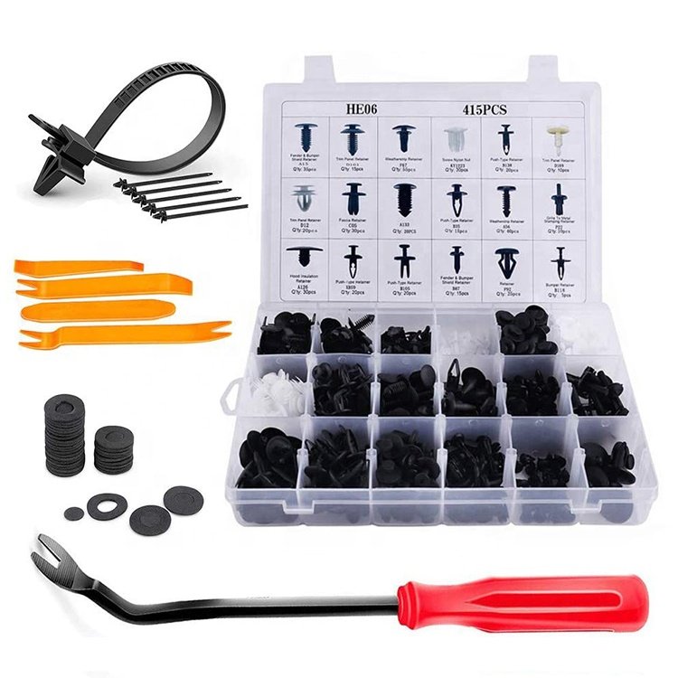 675 pcs convenient removal tool Push In Type Plastic Rivets Fasteners Bumper Rivet Universal Auto Fastener Clips set