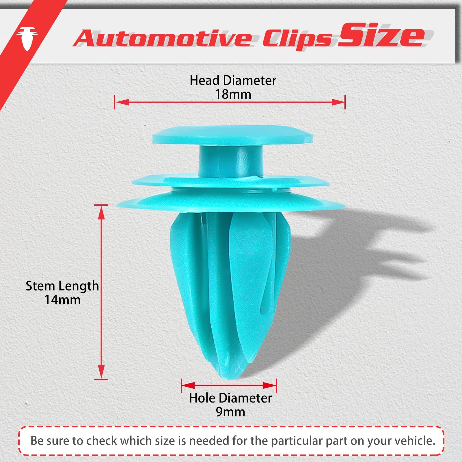 MIKKUPPA 50PCS High-quality Nylon Durable Trim Door Panel Retainer Car Clips for Tacoma 90467-10188