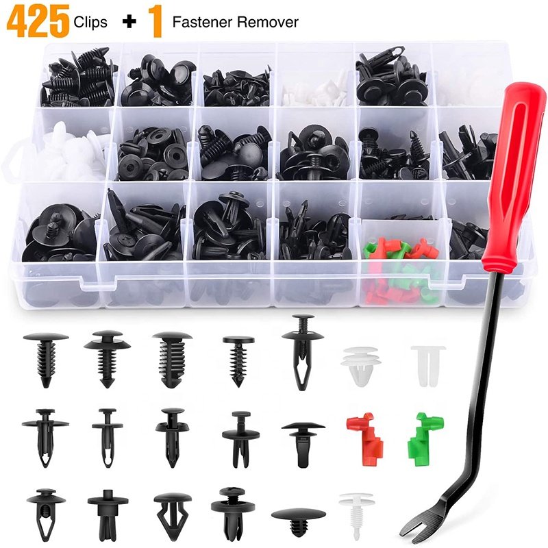 Universal 425PCS Car Plastic Automotive Push Retainer Door Panel Trim Clips Auto Body Fasteners Assortment Fender Rivet Bumper K