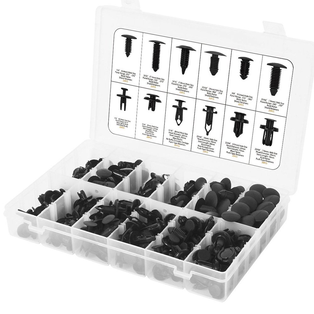 240PCS Car Body Fixed Clip Bumpers Plastic Push Pin Rivets Set Applicable to Most Models