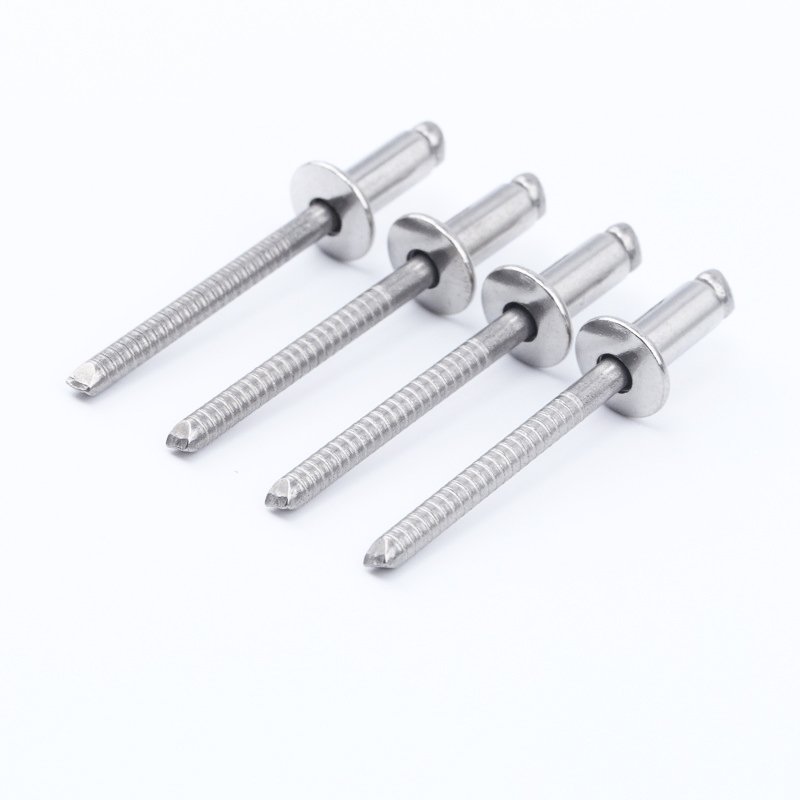 Customized Stainless Steel 304 Ring Grooved Shank Open End Flat Round Head Solid Metal Pop Rive Blind Rivet for AUTO Industry