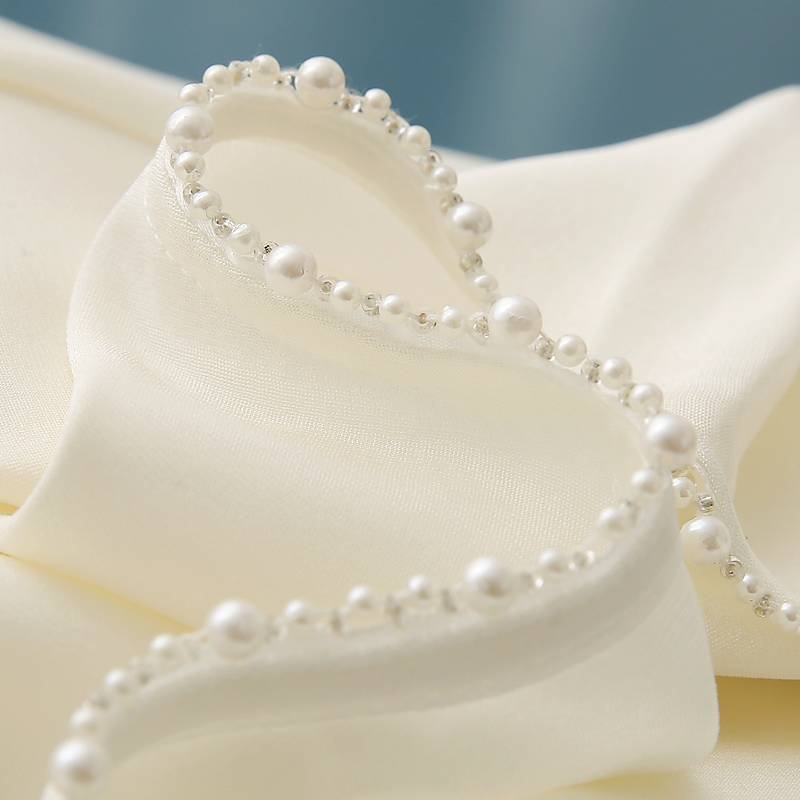 Available S!22 Mimi heavy silk fabric!Elasticity!Nailing Bargaining Short -sleeved White Shirt T -shirt Female