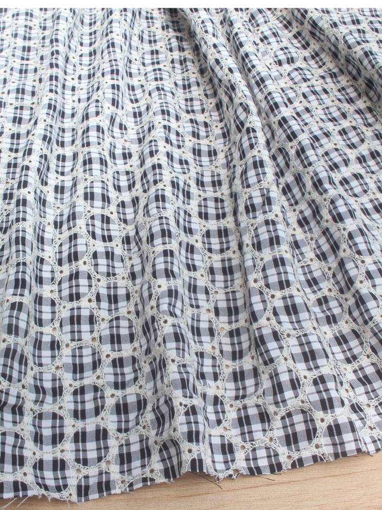 Han Shan full embroidery flower circle grid fashion cloth original clothing long skirt, jacket pants fabric