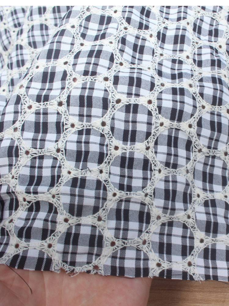 Han Shan full embroidery flower circle grid fashion cloth original clothing long skirt, jacket pants fabric