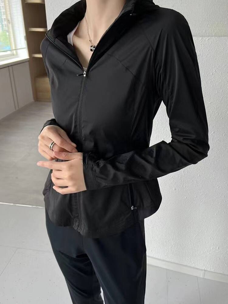 Lulu Lulu same quick -drying sunscreen outdoor sports breathable, cool -fitting yoga coat hoodes