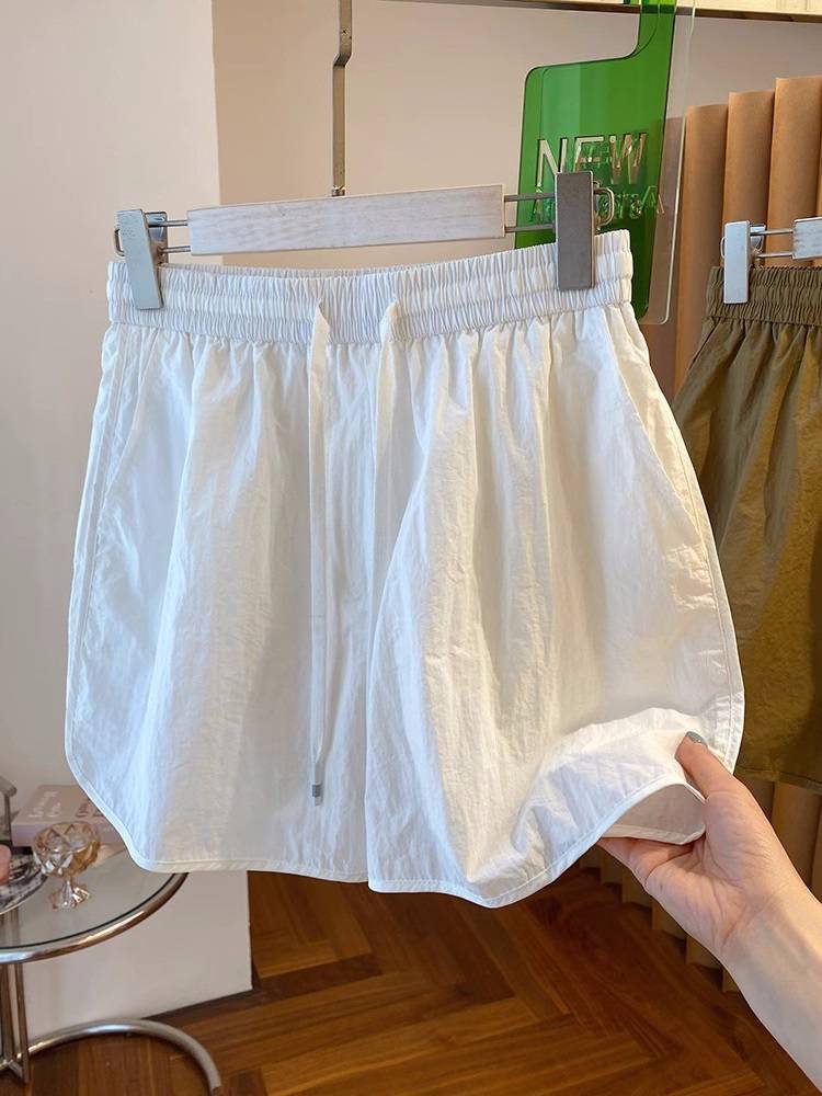 Pick up the front -line big -name counter to withdraws fast dry fabric high waist, loose loose, loose casual sports shorts wide legs