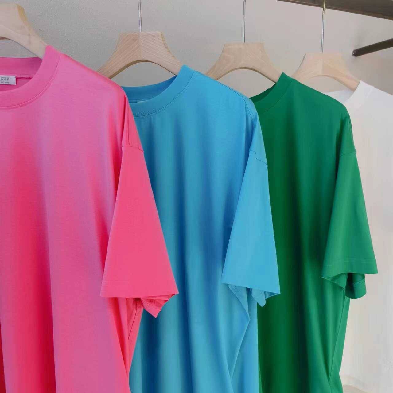 2667 Fashion Commuters Pure Color Real Edition Large Edition Loose Cotton Short Sleeve Top