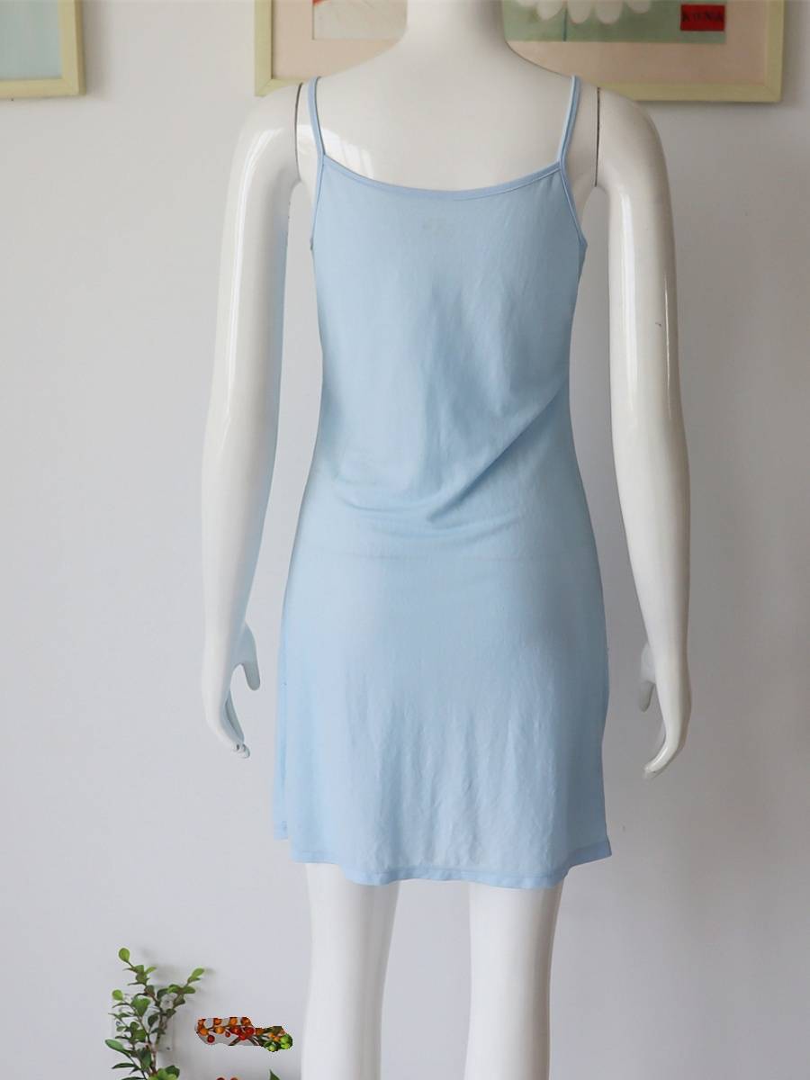 2 pieces of contain 62 regenerative cellulose blue camisole skirt elastic fabric home skirt bottom skirt