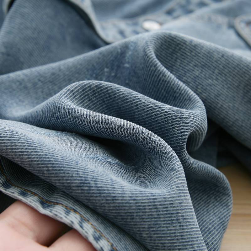 American Single!It's expensive and expensive!Juorou soft and light and smooth!Silk denim shirt loose girl