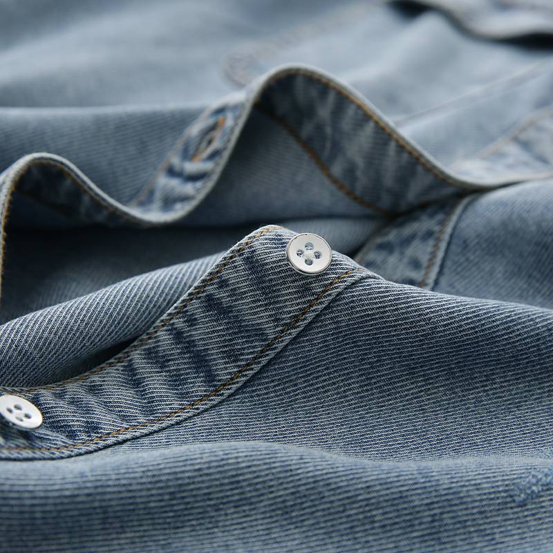 American Single!It's expensive and expensive!Juorou soft and light and smooth!Silk denim shirt loose girl