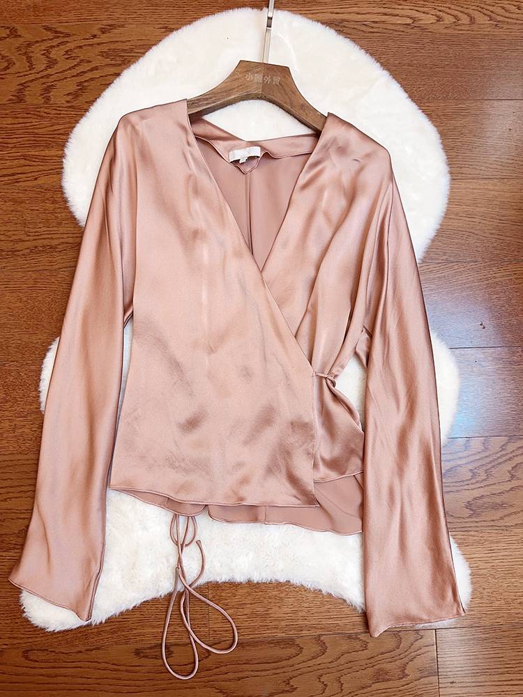 90270 high-th-th-th-th-th-th-th-th- 19mlmin silkworld real silk wraps a both strap long sleeve top