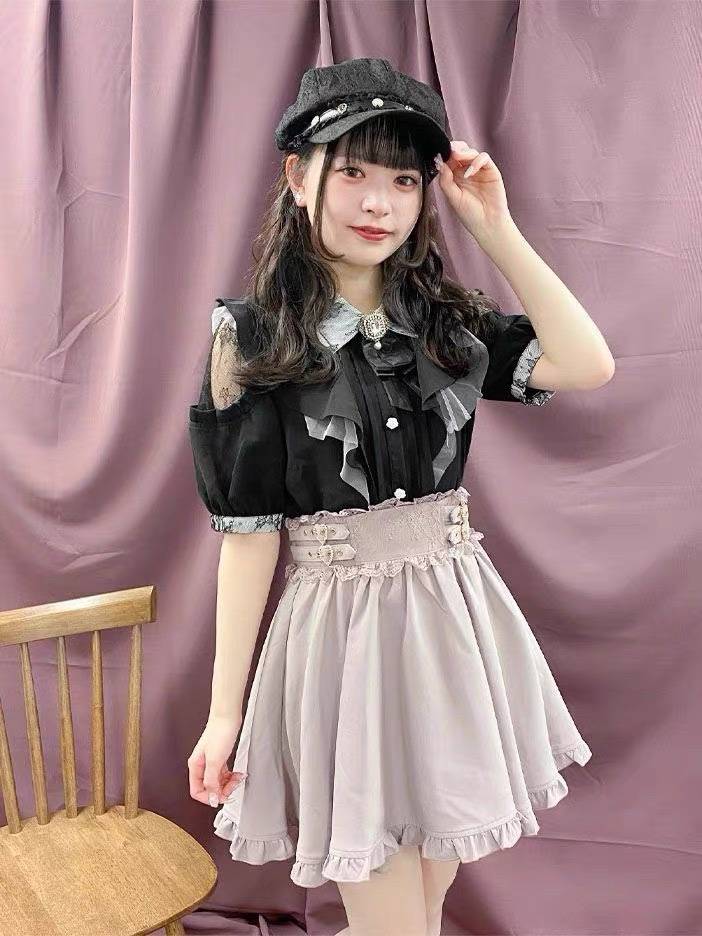 Daily single Rojita Lolita Land Land Land Lace Stranging Pearl Drilling Together Shirt Bow Shirt