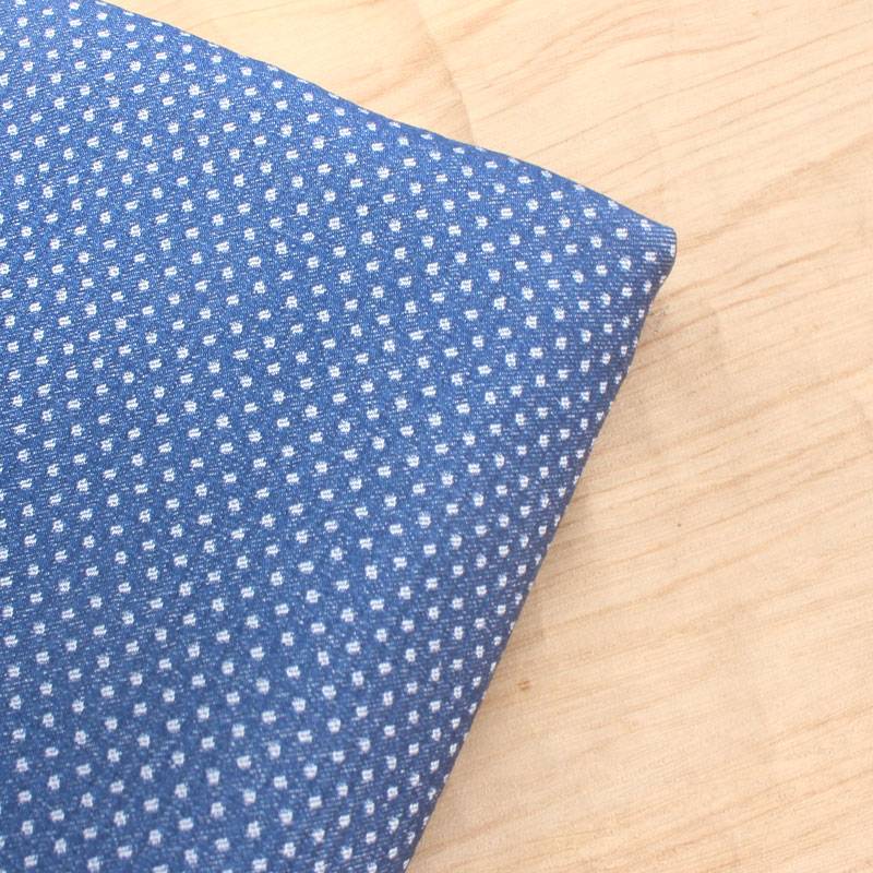 Dark blue bottom embroidered blooming ripple dot dots elastic denim fabric clothes clothing skirt short pants fabric