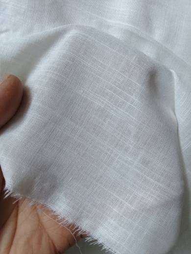 4254 cotton and linen -woven white bamboo style thin, soft, comfortable, slightly translucent summer clothing fabric tail goods