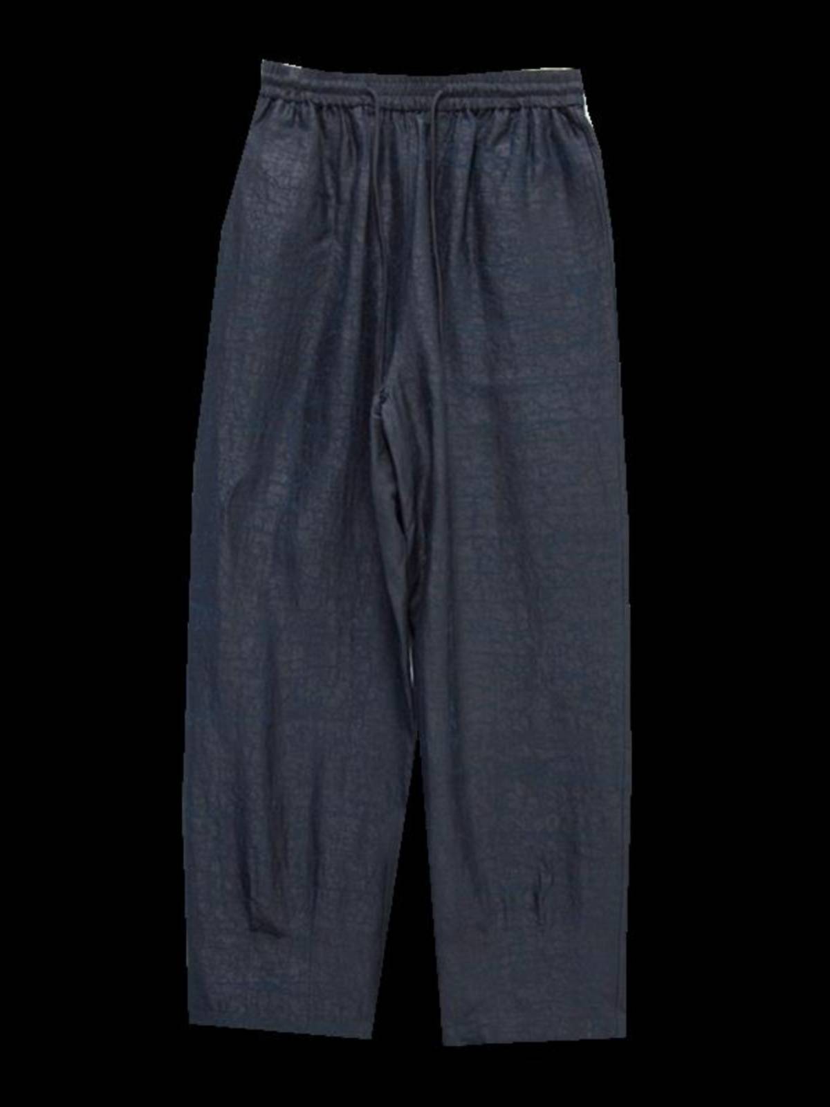 Japanese and Korean tail products cutting labels ~ blue double -sided wearing mulberry silk fragrant cloud yarn monochrome real silk casual pants