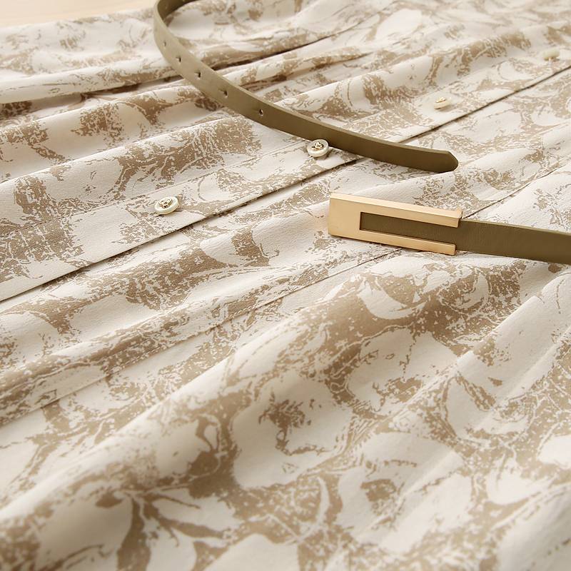 Foreign factory!Real materials!18 Mimi 04 Double 1!Light luxury high -end printed long dress