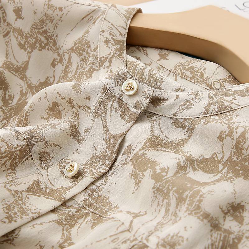 Foreign factory!Real materials!18 Mimi 04 Double 1!Light luxury high -end printed long dress