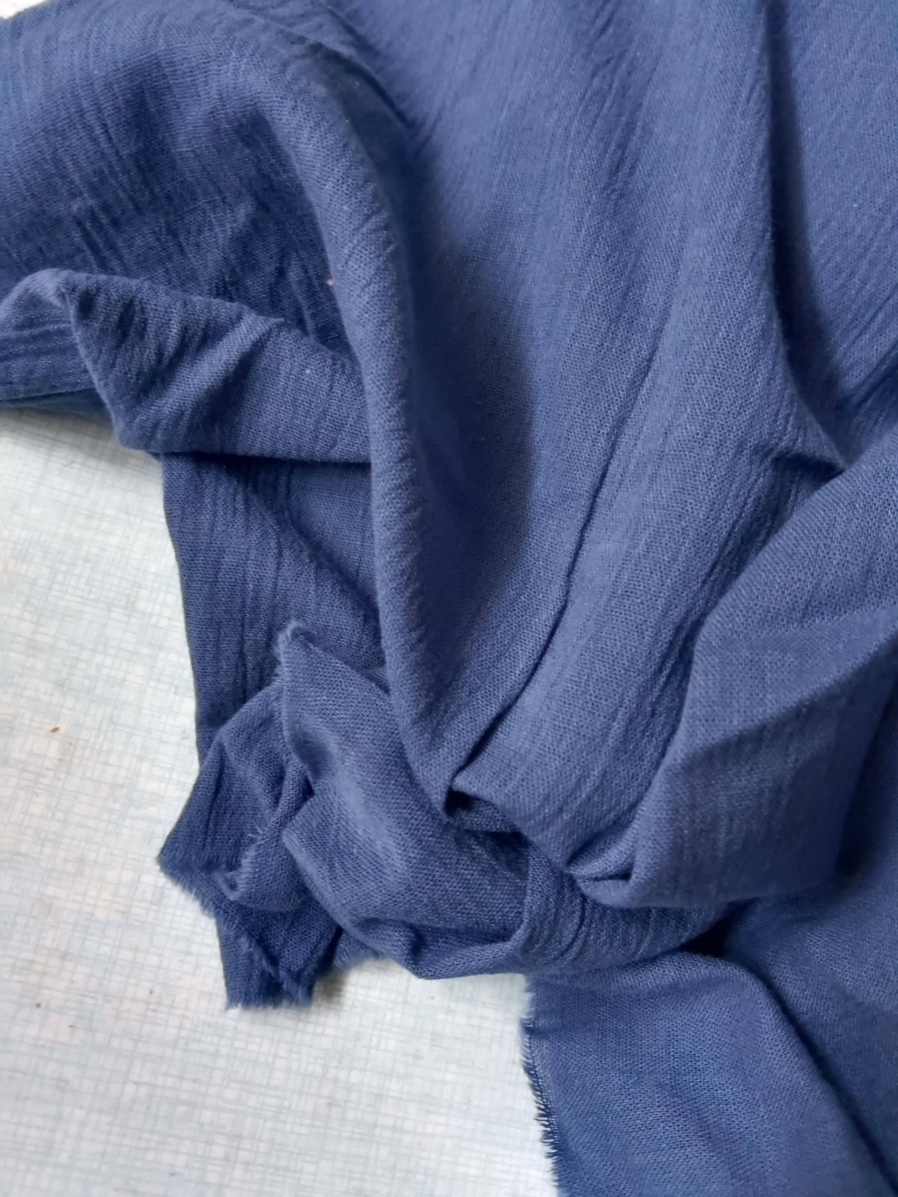 6011 Crystal sandwashed bark wrinkles dark blue thin soft and slightly slightly slightly mild summer clothing fabric tail goods