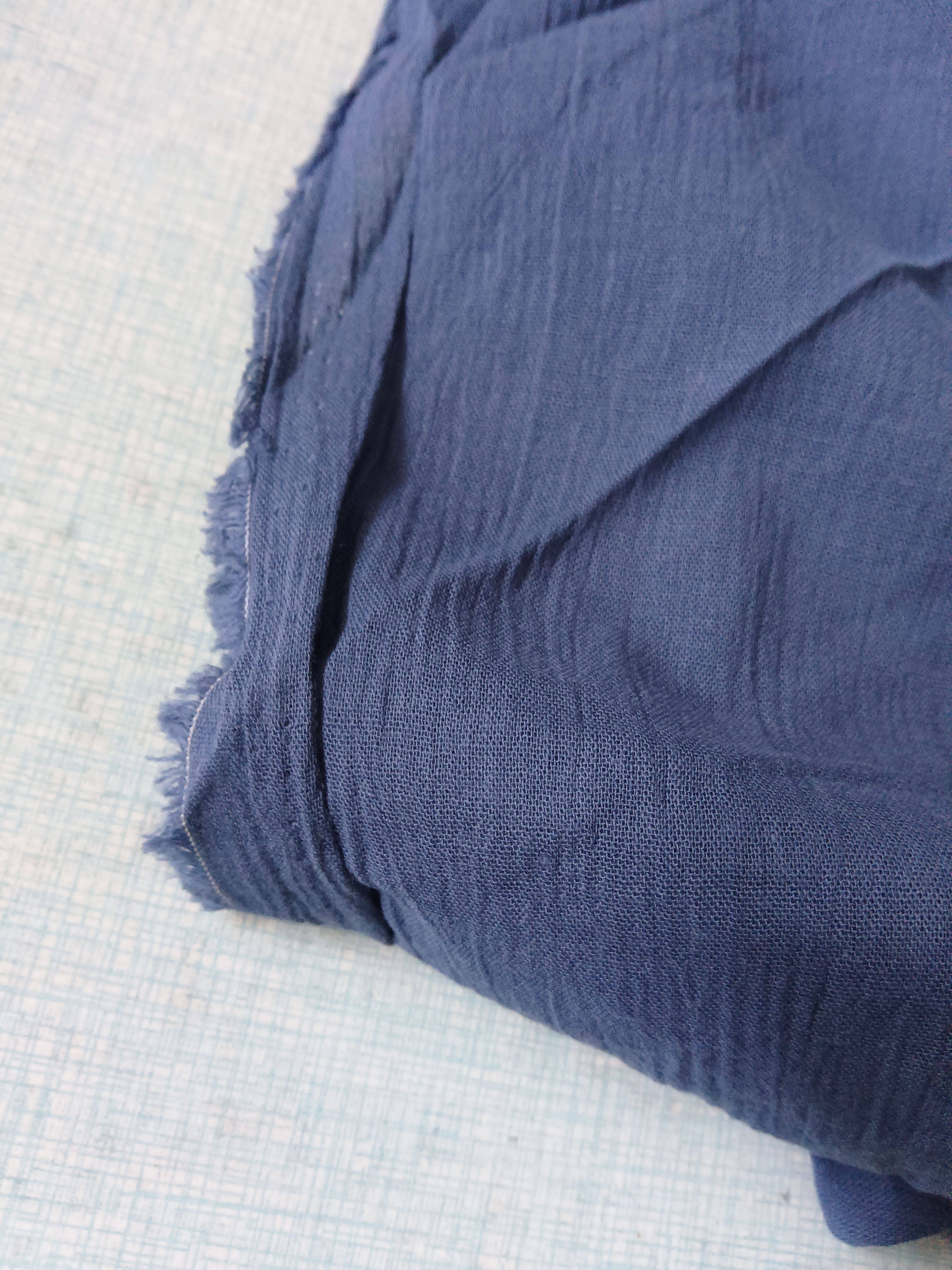 6011 Crystal sandwashed bark wrinkles dark blue thin soft and slightly slightly slightly mild summer clothing fabric tail goods