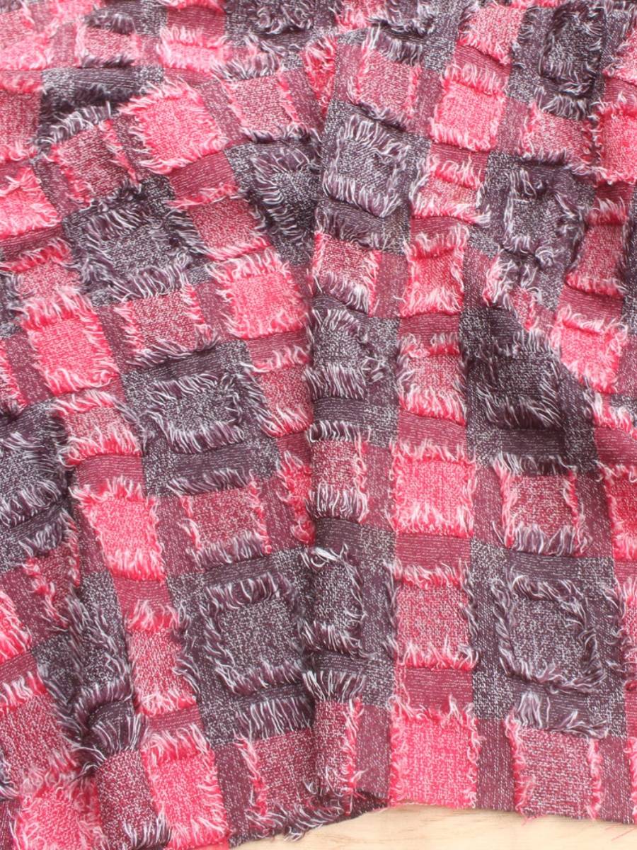 Bluster red three -dimensional Stews pattern fashion fabric shirt shirt jacket, long skirt, pants curtain fabric