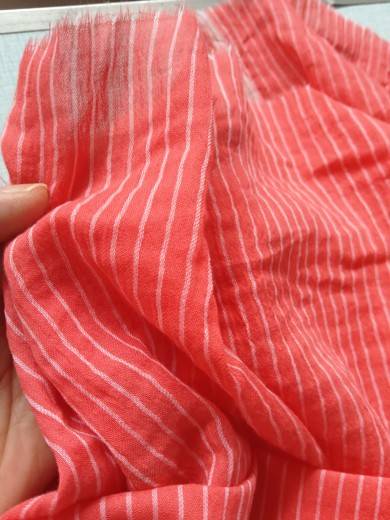 6901 Crystal Sand Washed Red Striped, Soft, Comfortable Summer Clothing Faculture Tail Goods