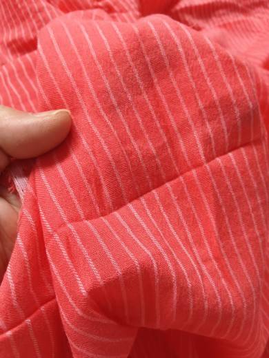 6901 Crystal Sand Washed Red Striped, Soft, Comfortable Summer Clothing Faculture Tail Goods