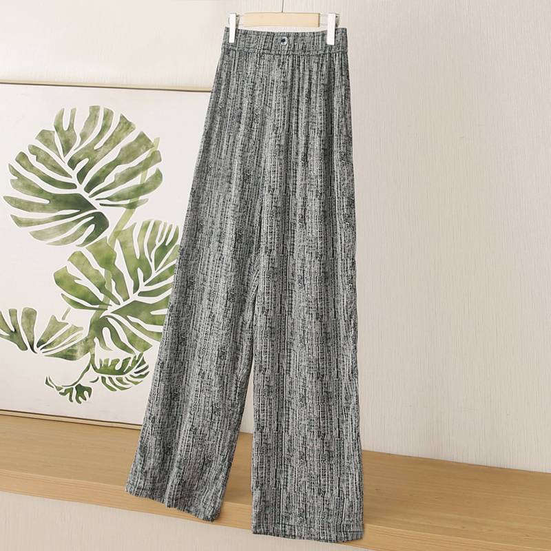 The heavy silk is dyed in linen, Italian craftsmanship is so comfortable to no friends!Nine -point straight pants girl summer