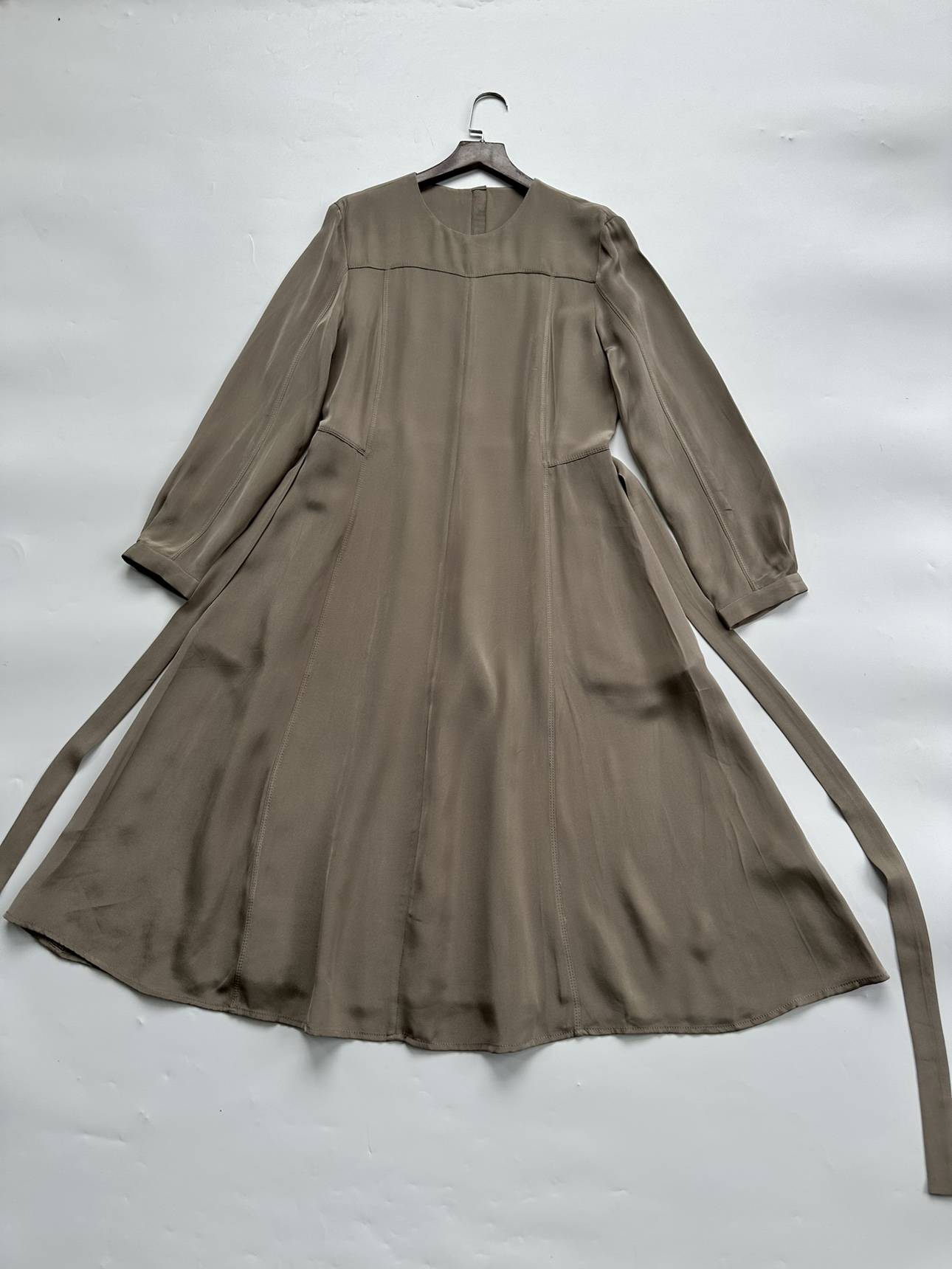 Very GAO level, GAO, French C series, heavy 40mmi real silk double -sleeved long -sleeved dress.