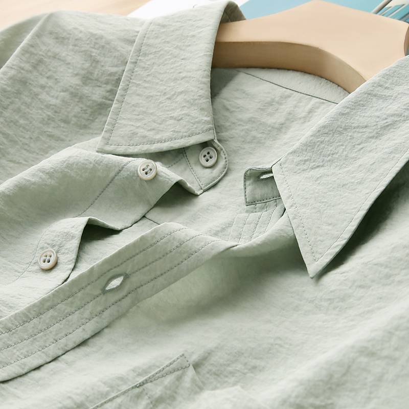 Dry silk, enjoy the feeling of grade silk!It's easier to take care of it than ordinary silk!Mulberry silk long -sleeved shirt girl