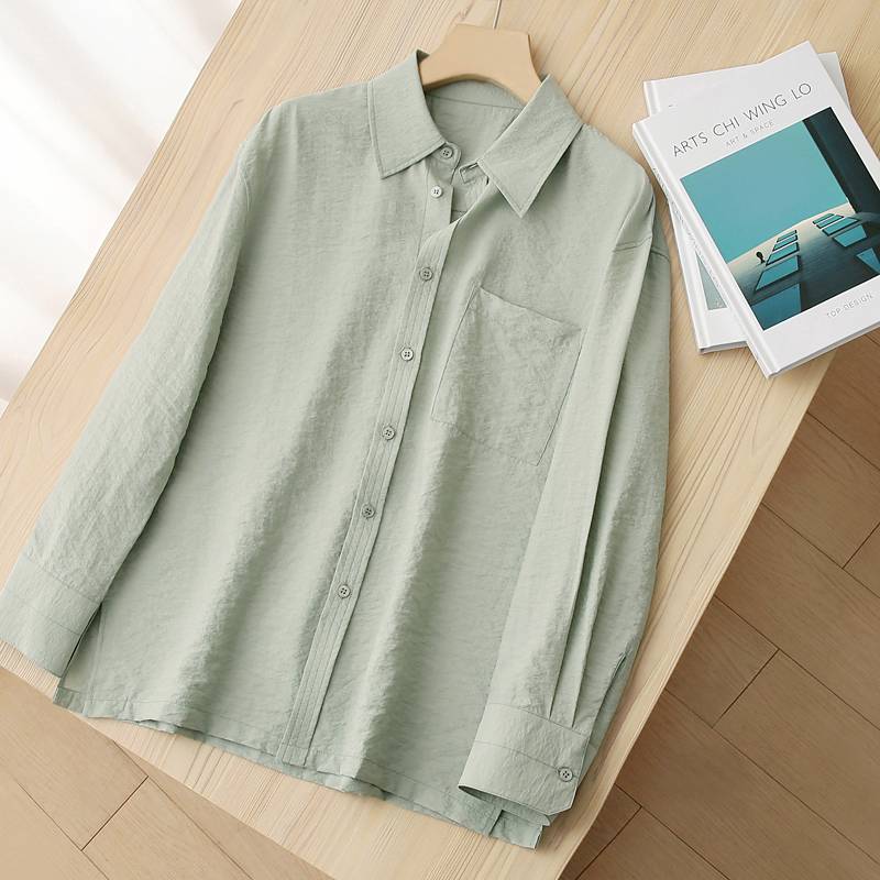 Dry silk, enjoy the feeling of grade silk!It's easier to take care of it than ordinary silk!Mulberry silk long -sleeved shirt girl