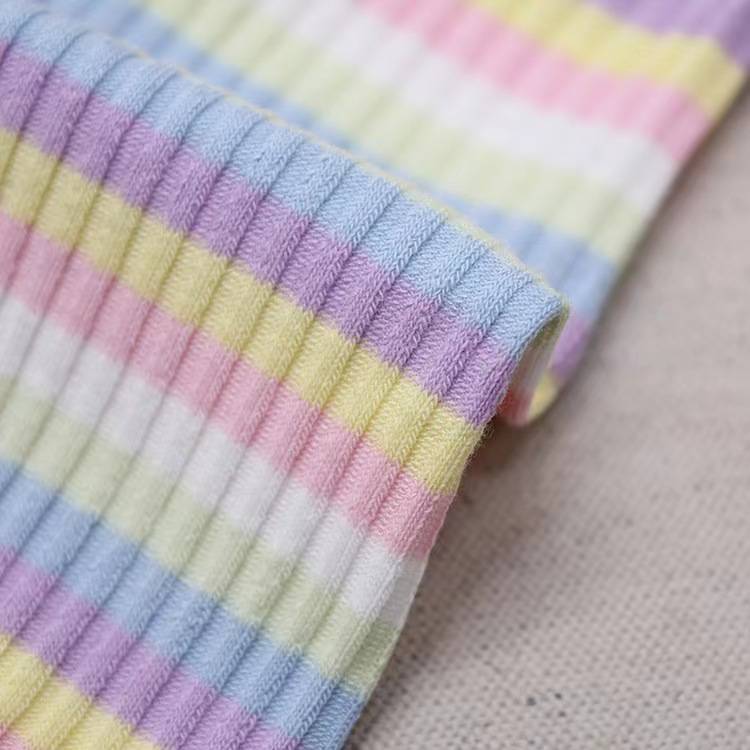 Peerless high -quality dopamine rainbow knitted double -sided pits cotton fabric_Lig orchid fabric_tailing order