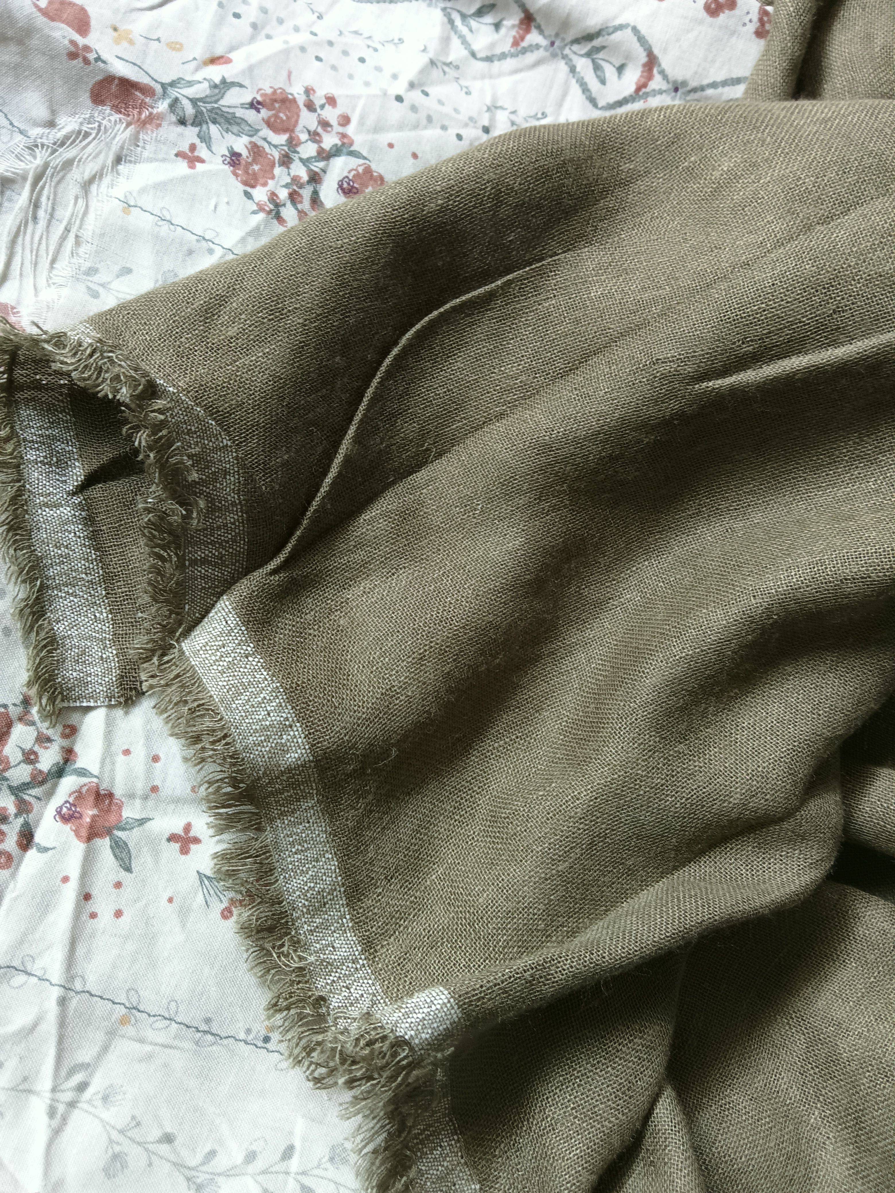 6806 pure cotton color weaving army green double -layer cotton yarn thin soft and slightly slightly mild summer clothing fabric tail goods