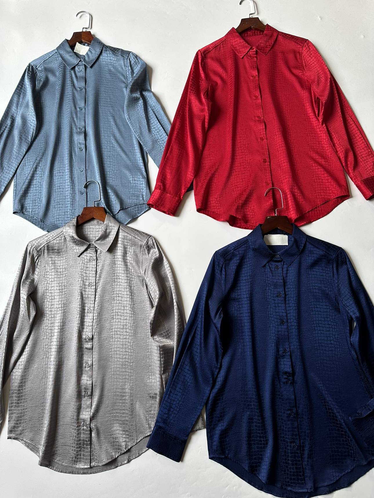 Roar recommendation!Mrs. looks good, Chinese heavy weight 26mmi elasticity real silk double -wave long -sleeved shirt female