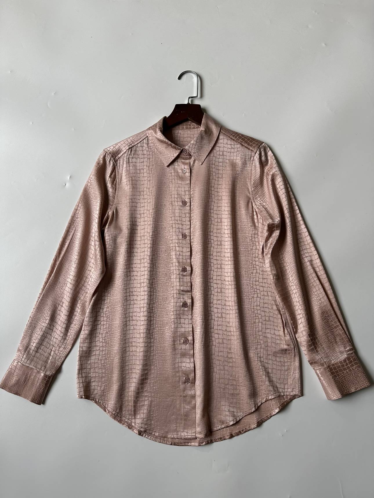 Roar recommendation!Mrs. looks good, Chinese heavy weight 26mmi elasticity real silk double -wave long -sleeved shirt female
