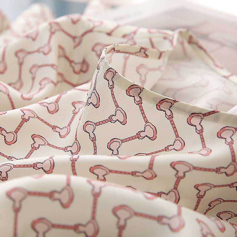 Wu enemy's white beauty!19 Mimi oblique mulberry silk!True silk printed lace high waist mid -length dress