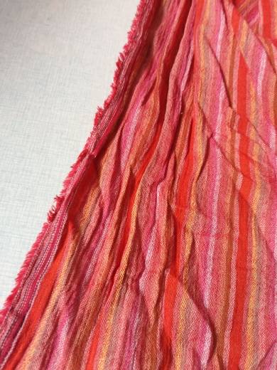 444 Crystal Sand Wicing Win Terriarchy Red Vertical stripes thin, soft, comfortable and comfortable summer clothing fabric tail goods