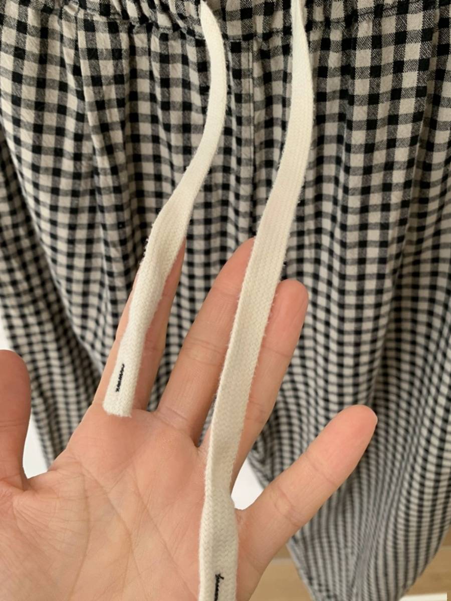 Japanese guests for fabrics, European goods, settlement, discount literary and artistic fan cotton pants leisure grid nine -point Haron pants